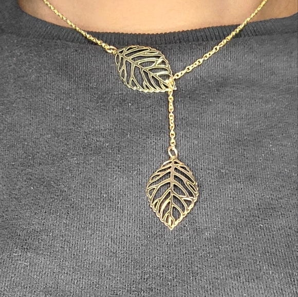 Double Leaf Necklace - Picture 9 of 13